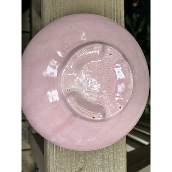 Vintage Frank Mareno California Pottery Planter Bowl Pink Brown Drip Glaze MCM - Picture 7 of 8